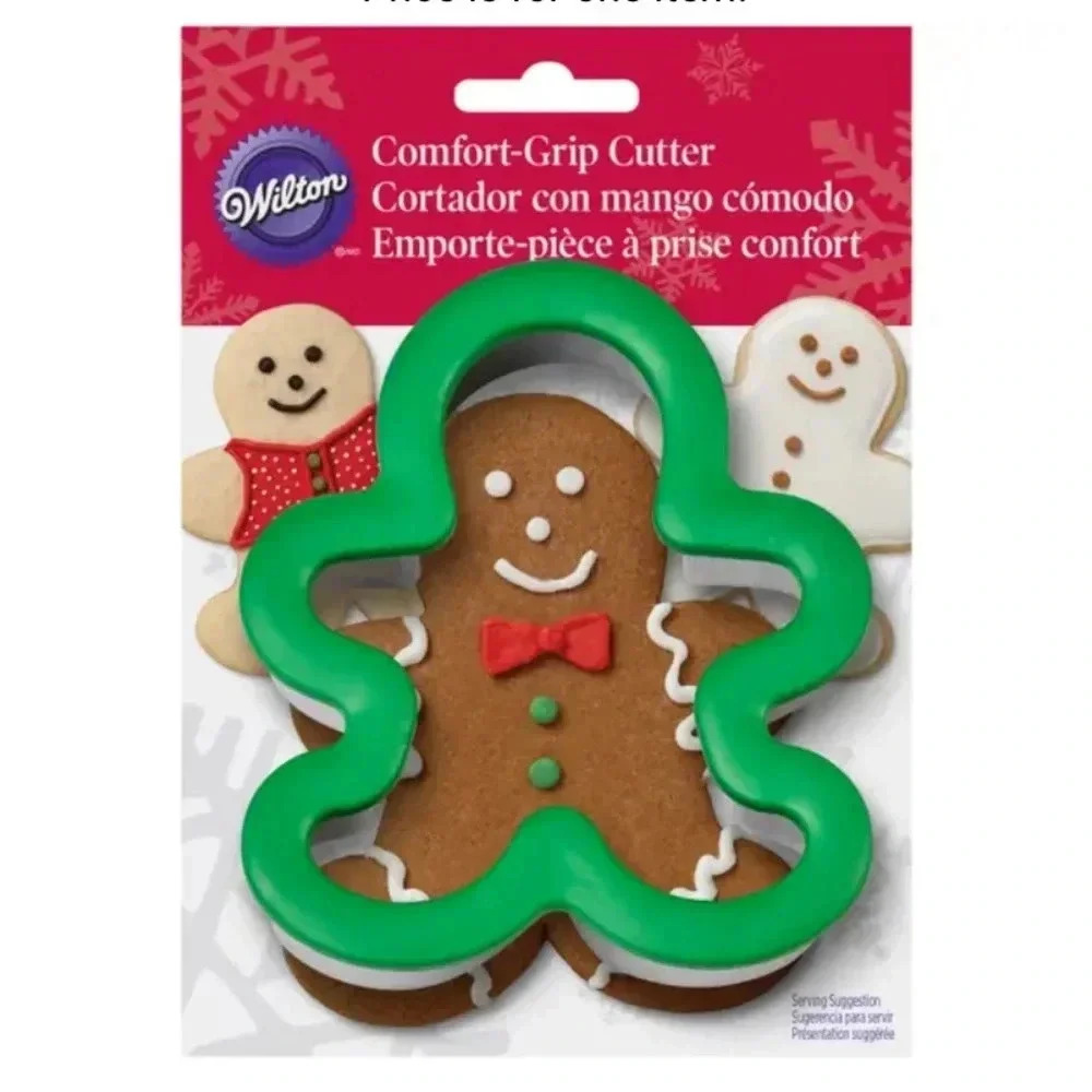Wilton Comfort Grip Gingerbread Boy Cookie Cutter Stainless Steel Deep Sides